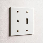 2-Gang Solid Brass Dimmer + Toggle Wall Plate