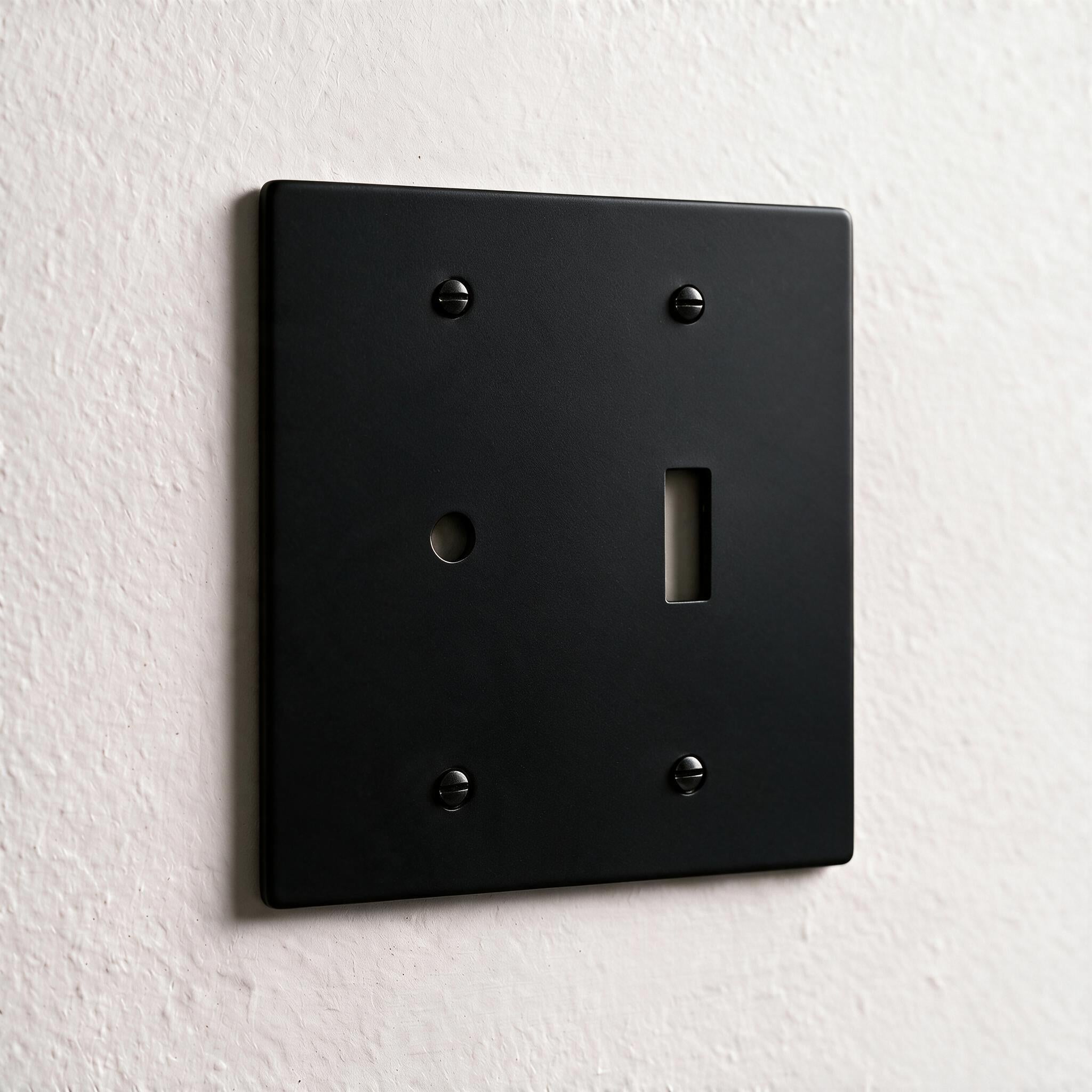 2-Gang Solid Brass Dimmer + Toggle Wall Plate