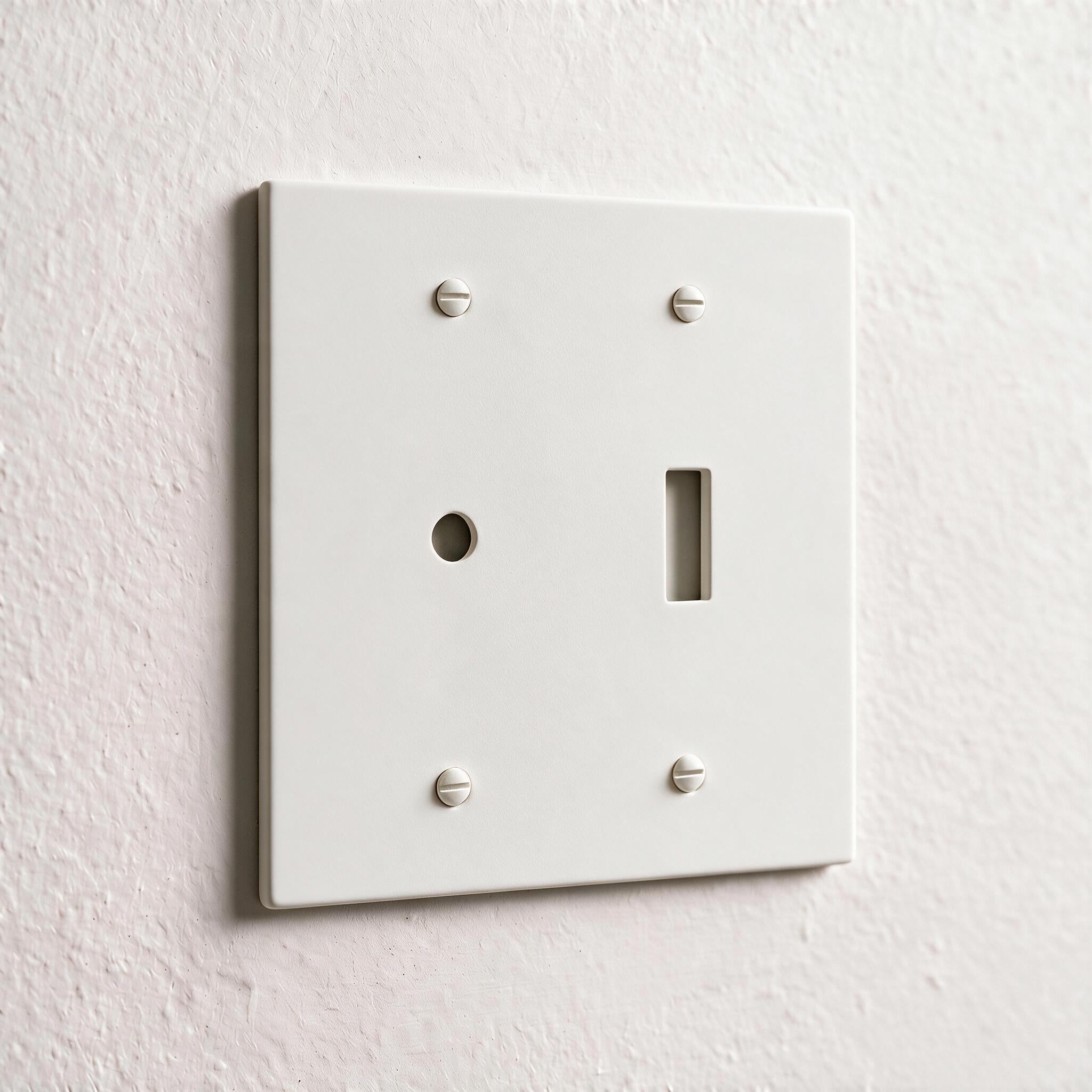 2-Gang Solid Brass Dimmer + Toggle Wall Plate