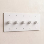 5-Gang Solid Brass Knurled Rotary Dimmer Light Switch