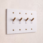 4-Gang Solid Brass Knurled Toggle Light Switch