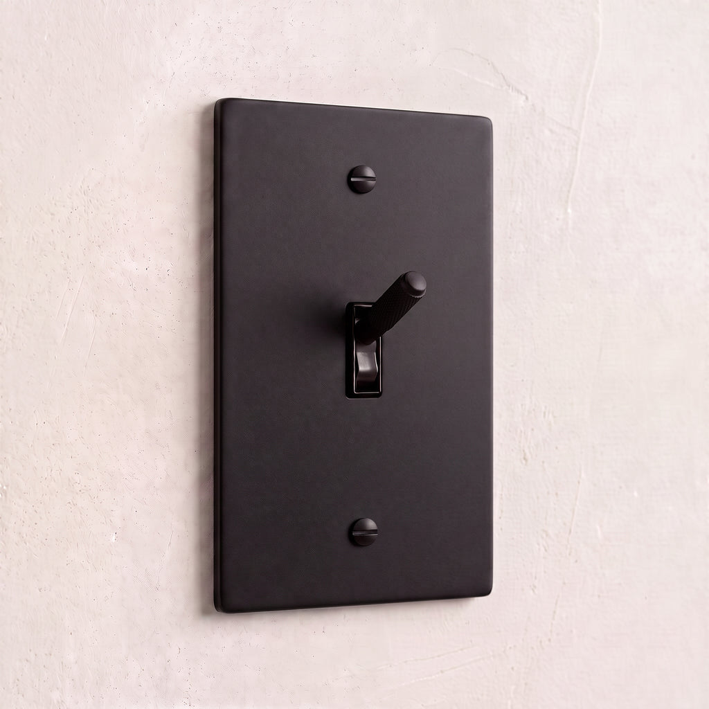 1-Gang Solid Brass Knurled Toggle Light Switch