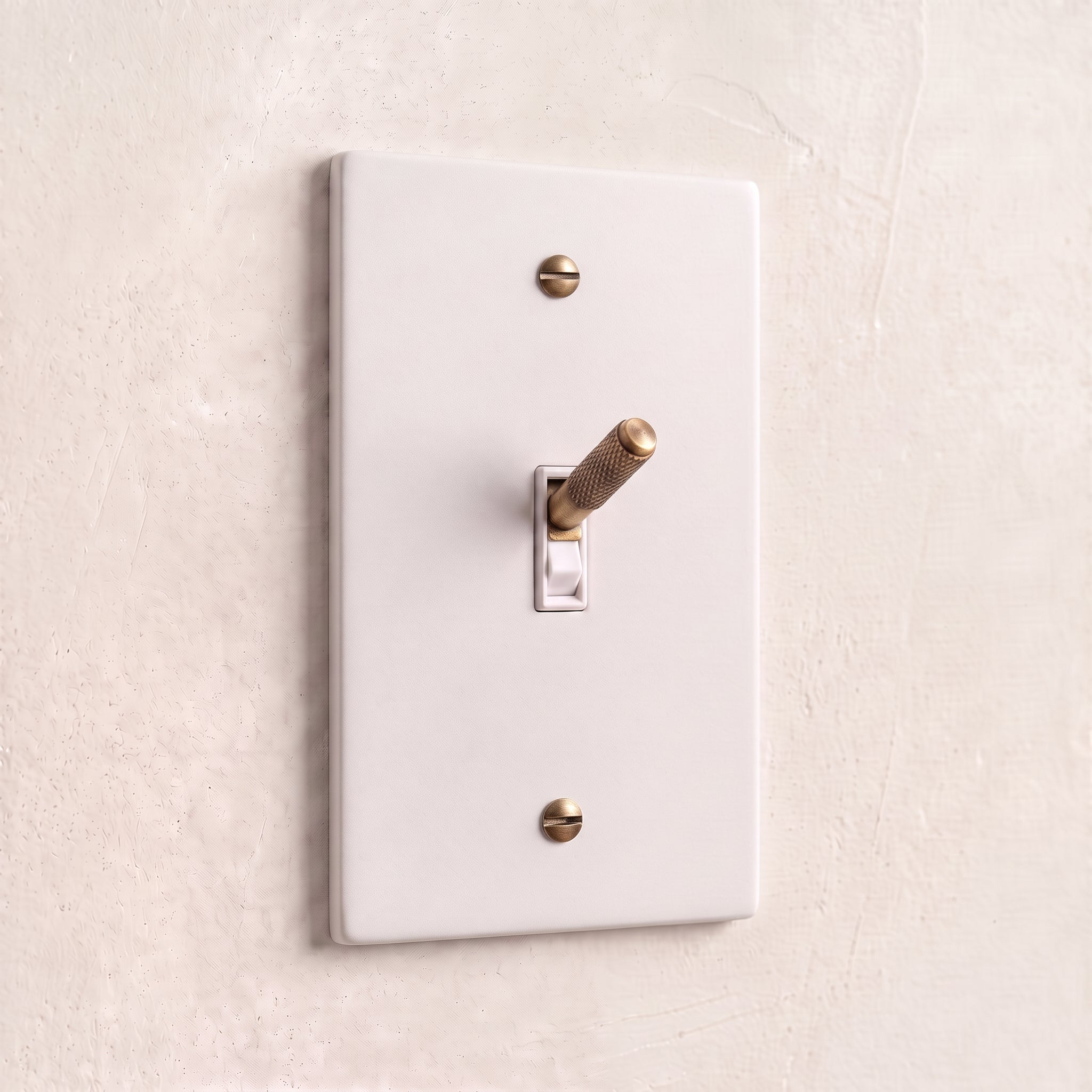 1-Gang Solid Brass Knurled Toggle Light Switch
