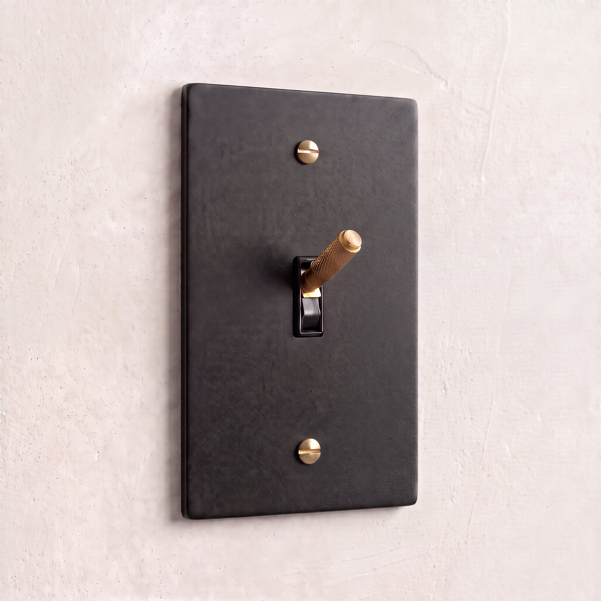 1-Gang Solid Brass Knurled Toggle Light Switch