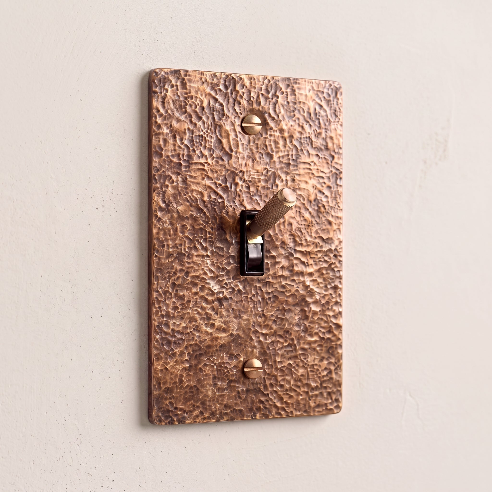 1-Gang Solid Brass Knurled Toggle Light Switch