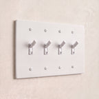 4-Gang Solid Brass Knurled Toggle Light Switch
