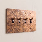 4-Gang Solid Brass Knurled Toggle Light Switch