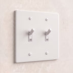2-Gang Solid Brass Knurled Toggle Light Switch