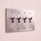 4-Gang Solid Brass Knurled Toggle Light Switch