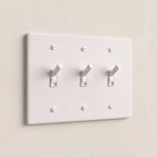 3-Gang Solid Brass Knurled Toggle Light Switch
