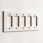 5-Gang Solid Brass Decorator Wall Plate / Outlet Cover (Decora/Rocker/GFCI)