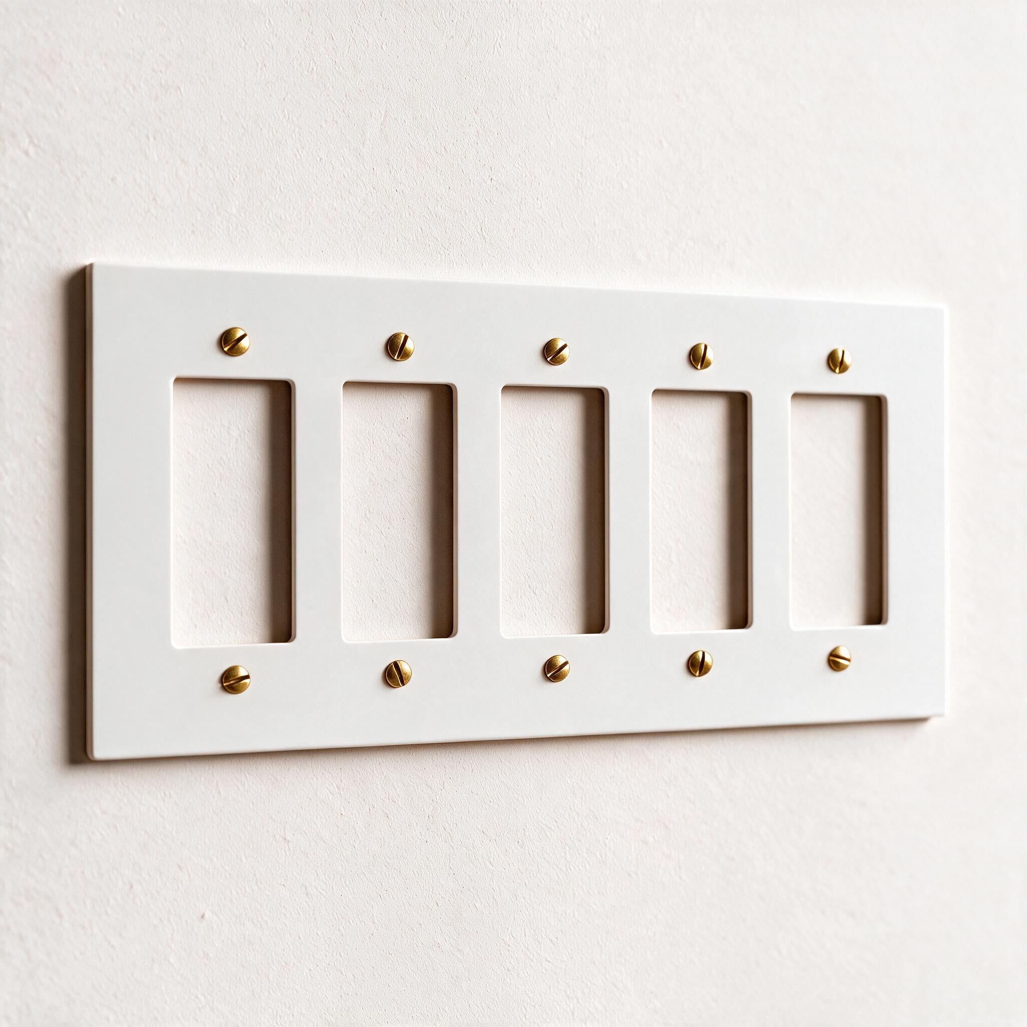 5-Gang Solid Brass Decorator Wall Plate / Outlet Cover (Decora/Rocker/GFCI)