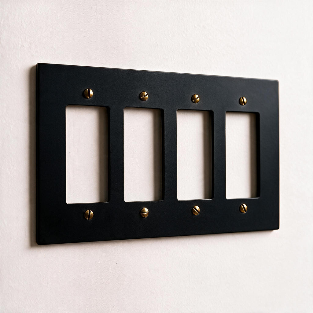 4-Gang Solid Brass Decorator Wall Plate / Outlet Cover (Decora/Rocker/GFCI)