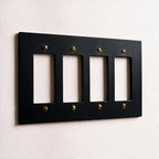 4-Gang Solid Brass Decorator Wall Plate / Outlet Cover (Decora/Rocker/GFCI)