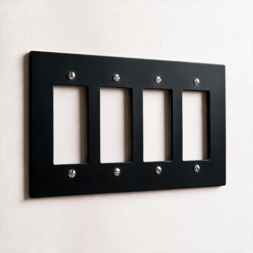 4-Gang Solid Brass Decorator Wall Plate / Outlet Cover (Decora/Rocker/GFCI)