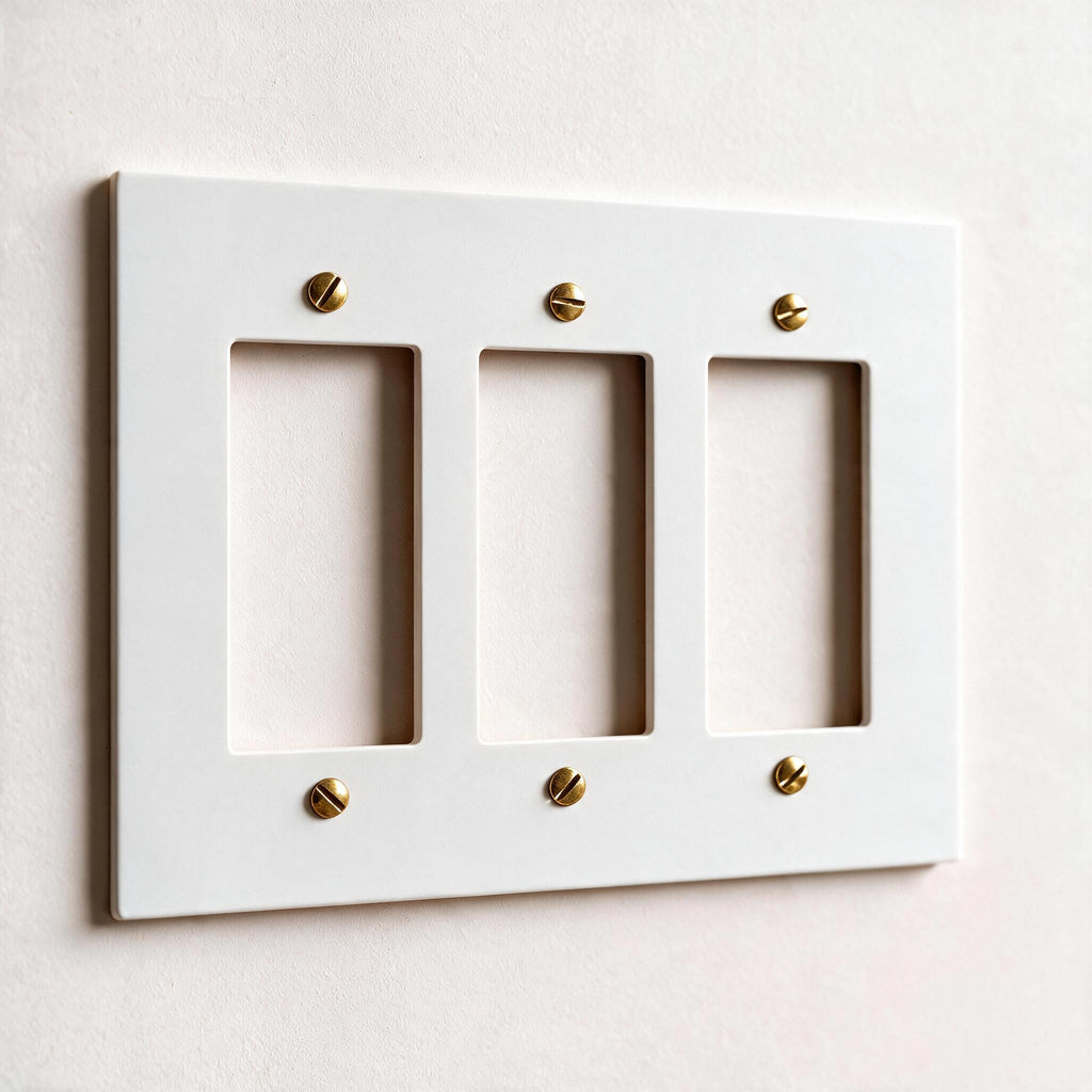 3-Gang Solid Brass Decorator Wall Plate (Decora / Rocker / GFCI)