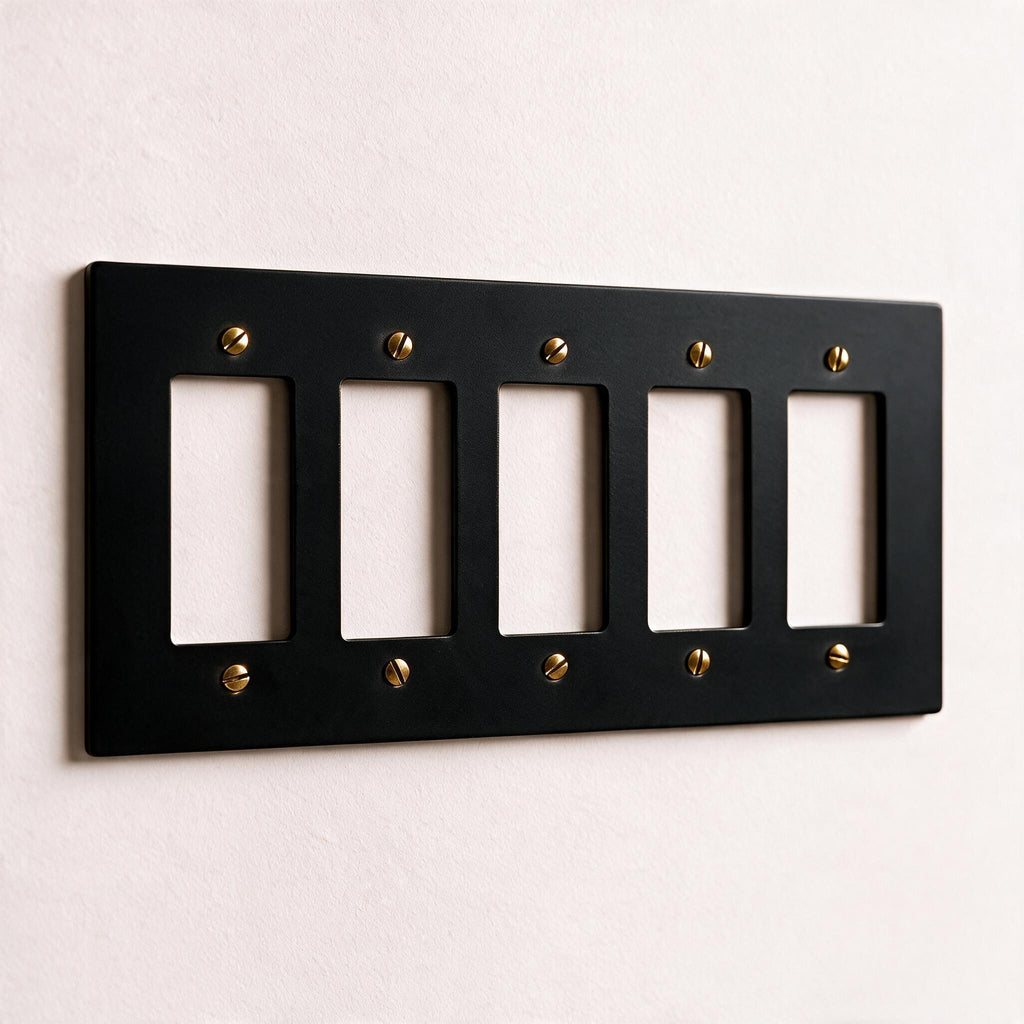 5-Gang Solid Brass Decorator Wall Plate / Outlet Cover (Decora/Rocker/GFCI)