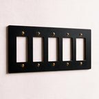 5-Gang Solid Brass Decorator Wall Plate / Outlet Cover (Decora/Rocker/GFCI)