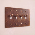 4-Gang Solid Brass Knurled Toggle Light Switch