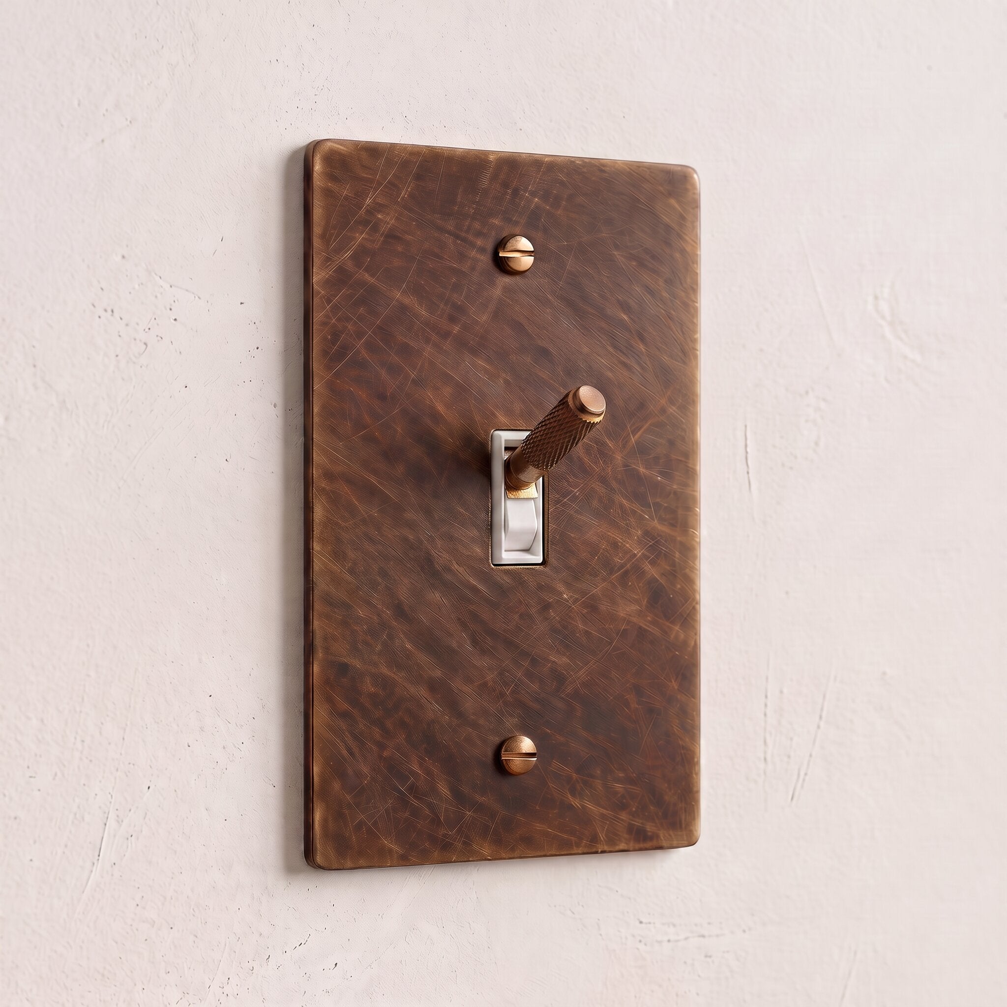 1-Gang Solid Brass Knurled Toggle Light Switch