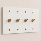 4-Gang Solid Brass Retro Toggle Light Switch