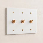 3-Gang Solid Brass Retro Toggle Light Switch