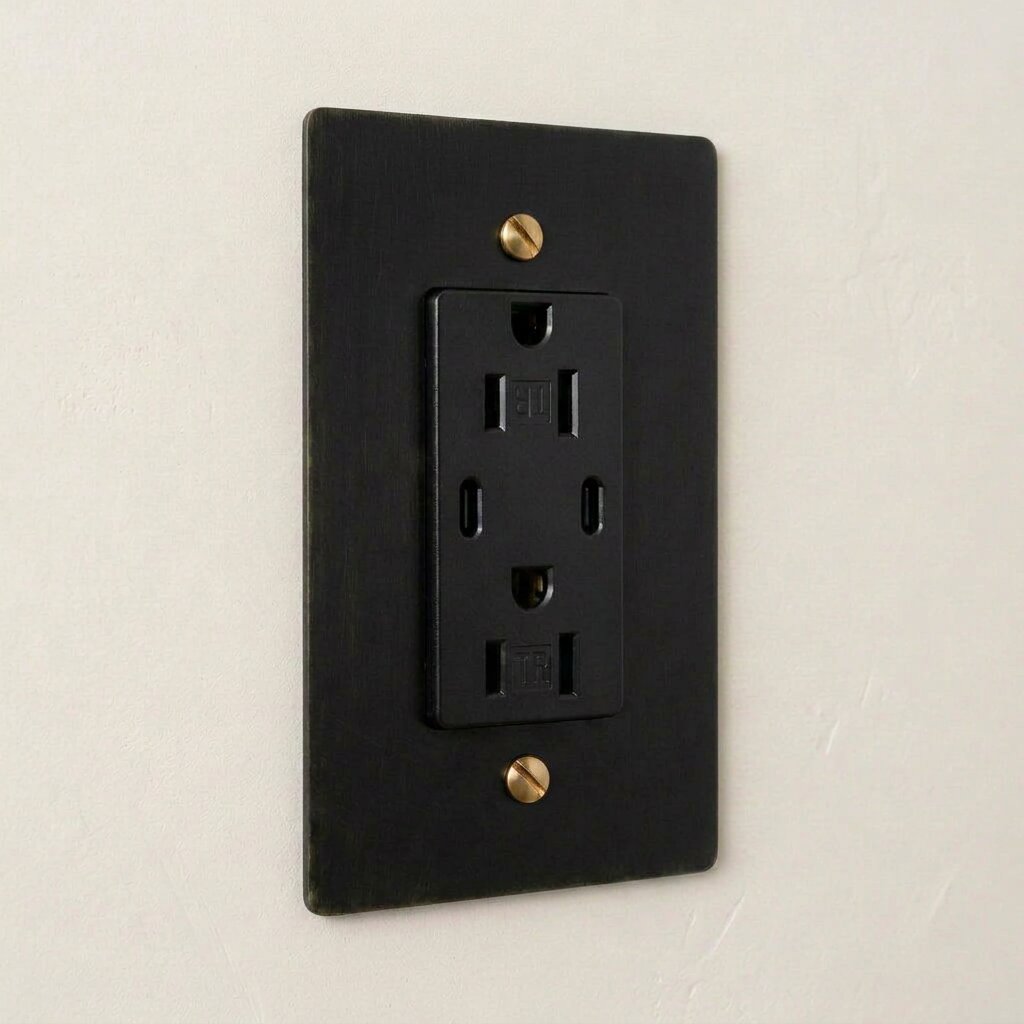Solid Brass Dual USB-C Electrical Outlet