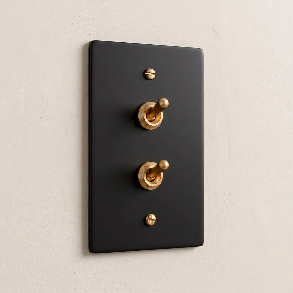 1-Gang Solid Brass Retro Toggle Light Switch