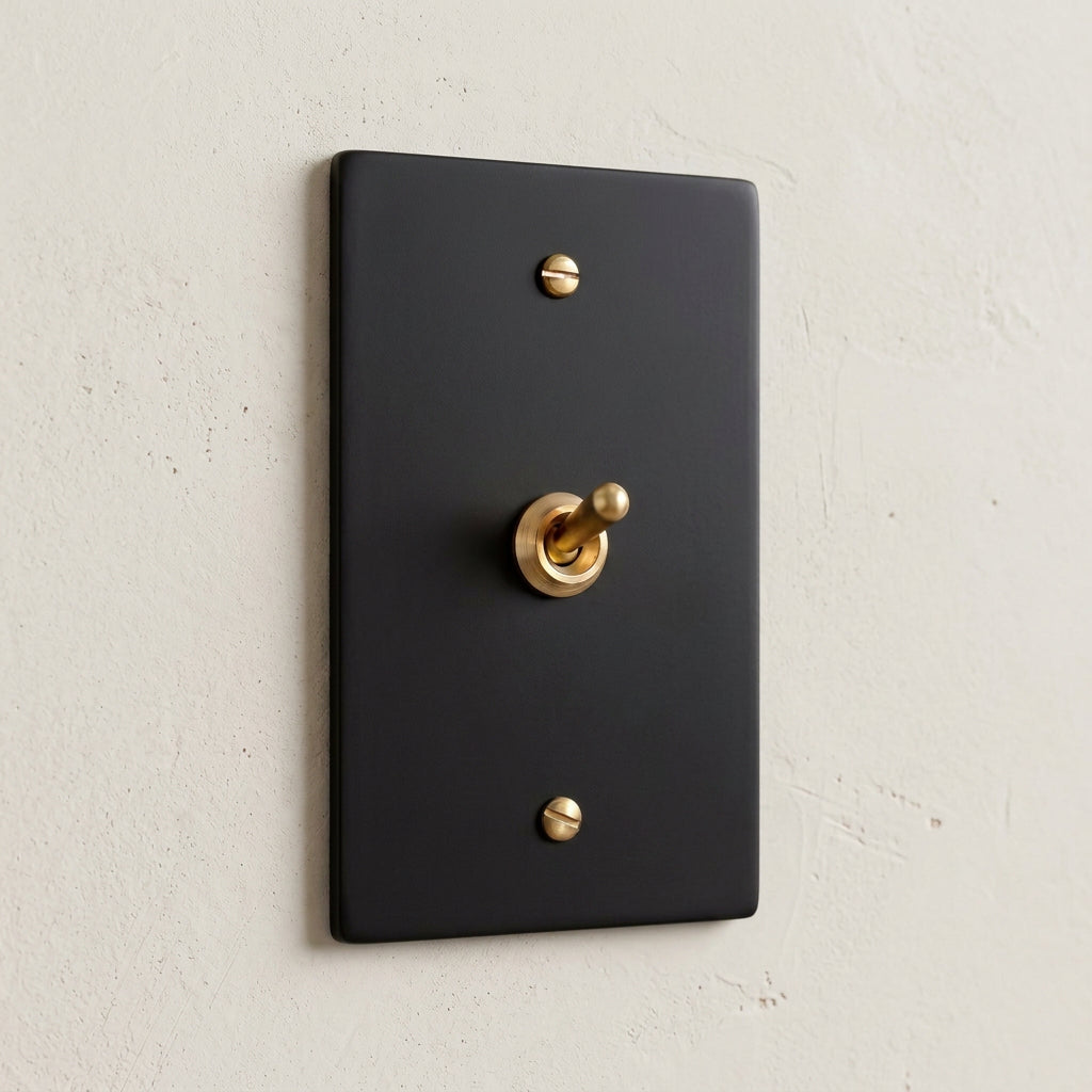 1-Gang Solid Brass Retro Toggle Light Switch