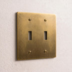 2-Gang Solid Brass Toggle Wall Plate