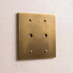 2-Gang Solid Brass Dimmer Wall Plate