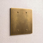 2-Gang Brass Blank Wall Plate