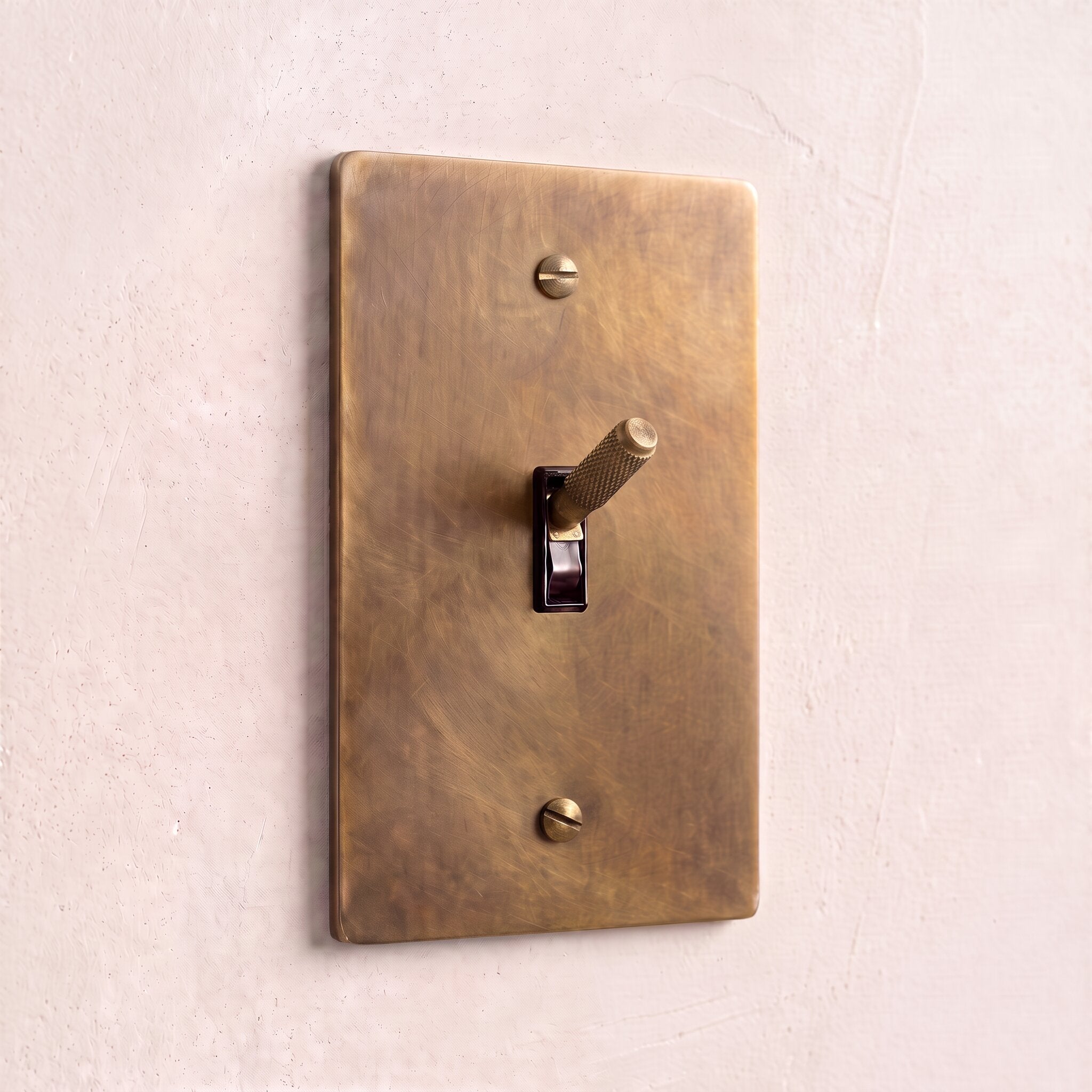 1-Gang Solid Brass Knurled Toggle Light Switch