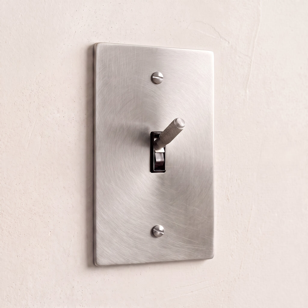 1-Gang Solid Brass Knurled Toggle Light Switch