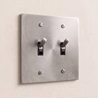 2-Gang Solid Brass Knurled Toggle Light Switch