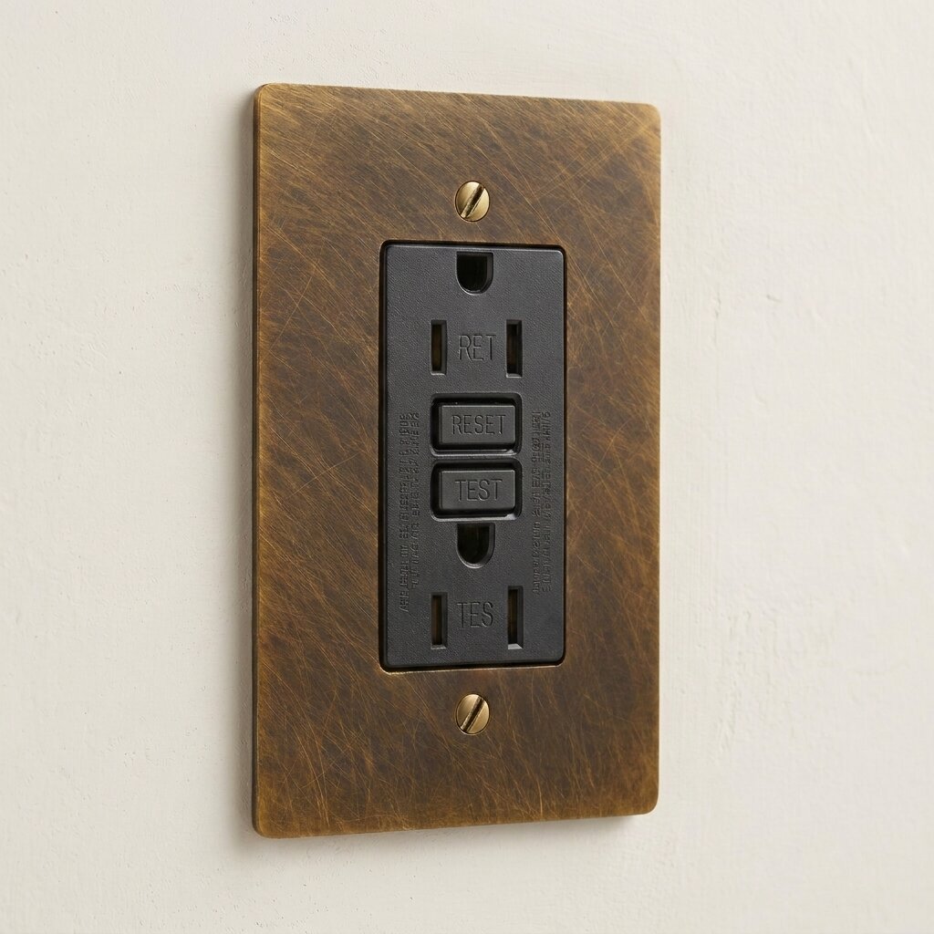 Brass GFCI Electrical Outlet — 15A/20A