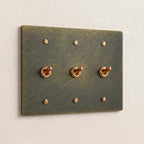 3-Gang Solid Brass Retro Toggle Light Switch