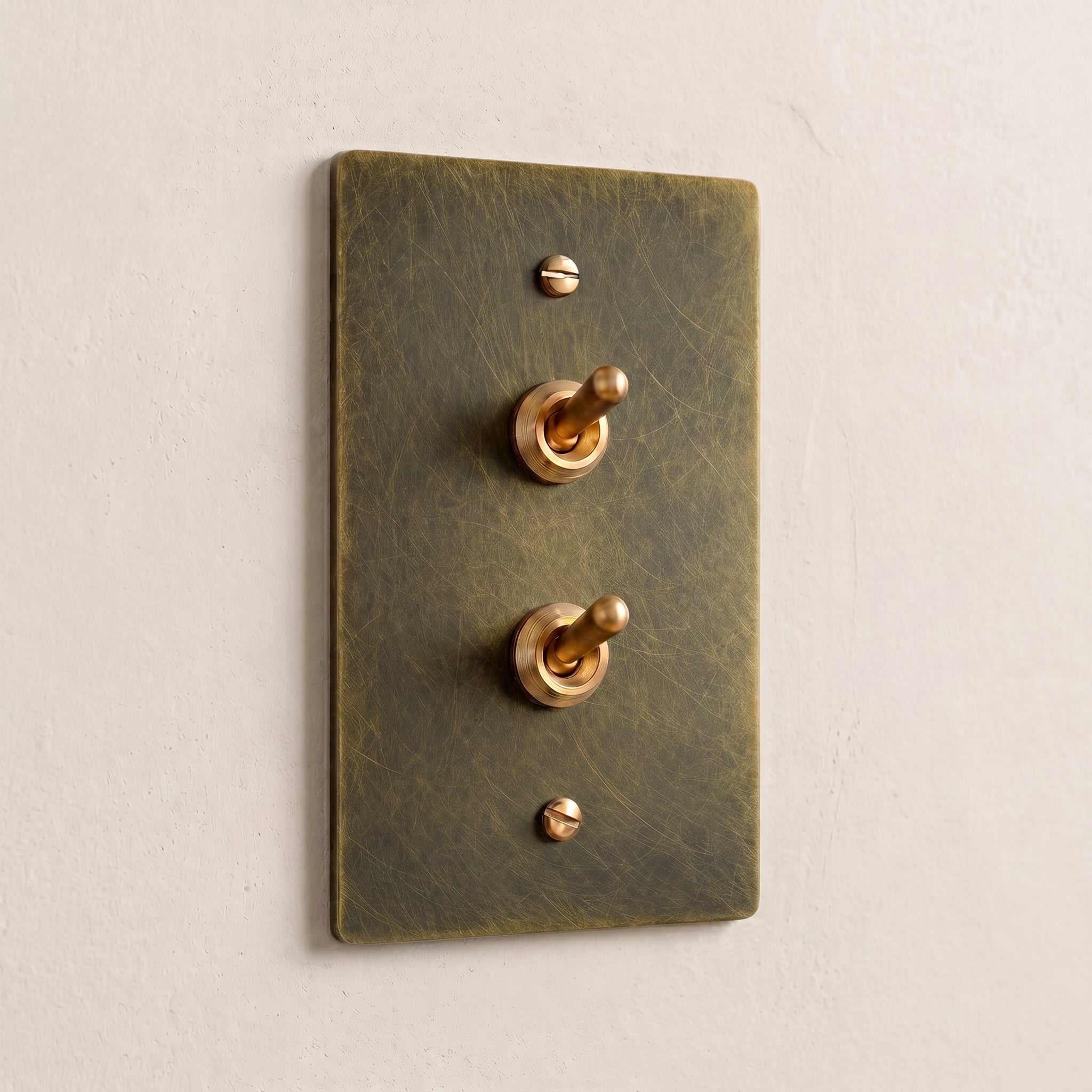 1-Gang Solid Brass Retro Toggle Light Switch