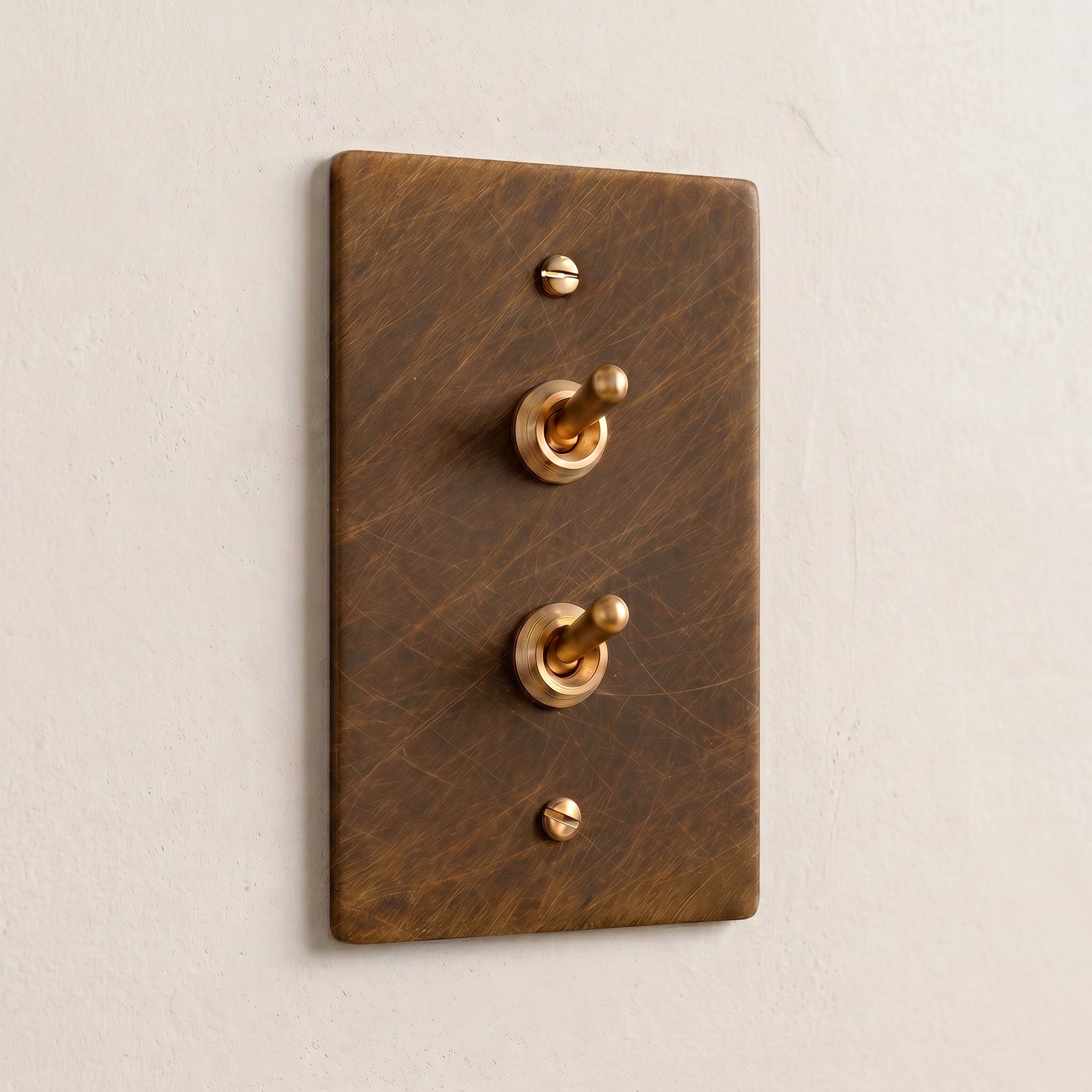 1-Gang Solid Brass Retro Toggle Light Switch
