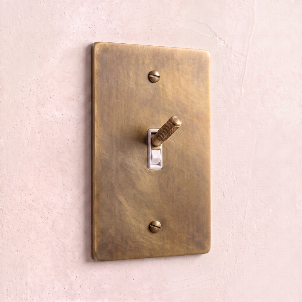 1-Gang Solid Brass Knurled Toggle Light Switch