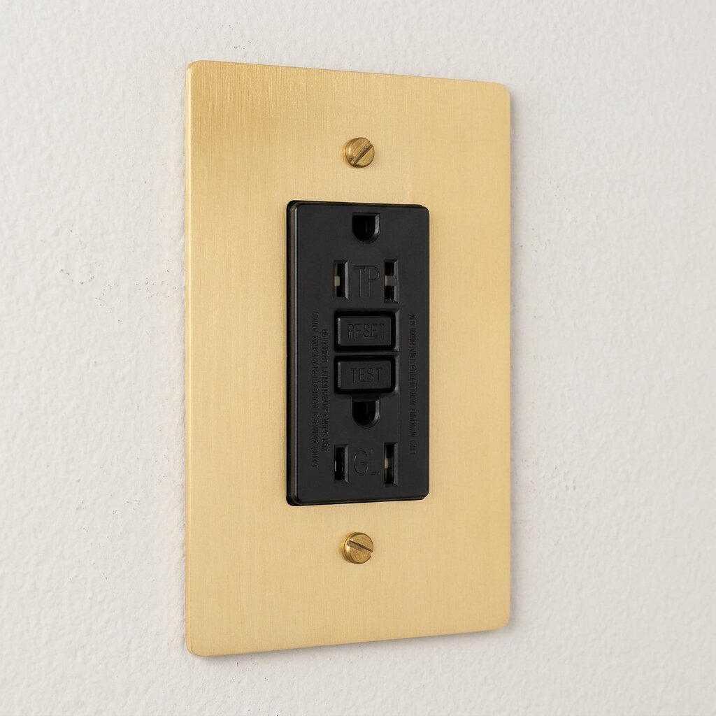 Brass GFCI Electrical Outlet — 15A/20A