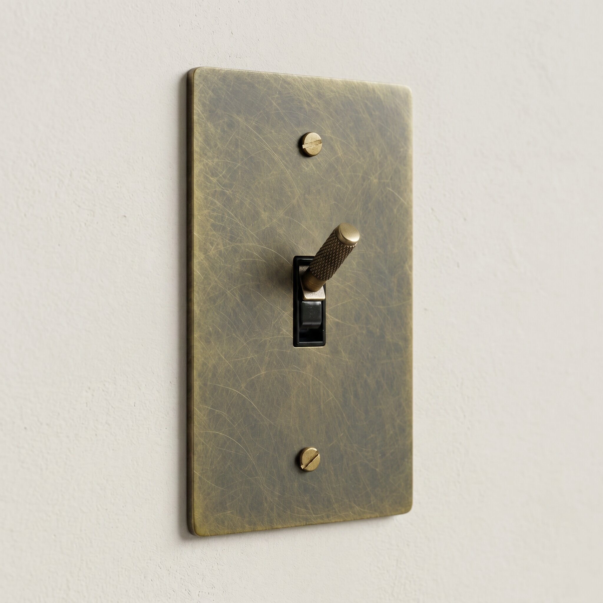 1-Gang Solid Brass Knurled Toggle Light Switch