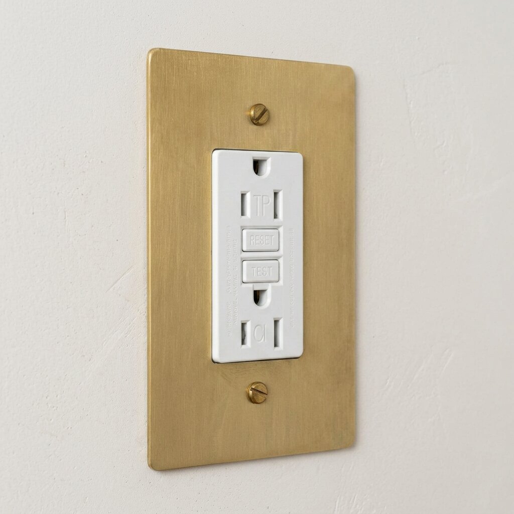 Brass GFCI Electrical Outlet — 15A/20A