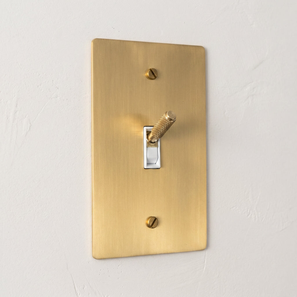 1-Gang Solid Brass Knurled Toggle Light Switch