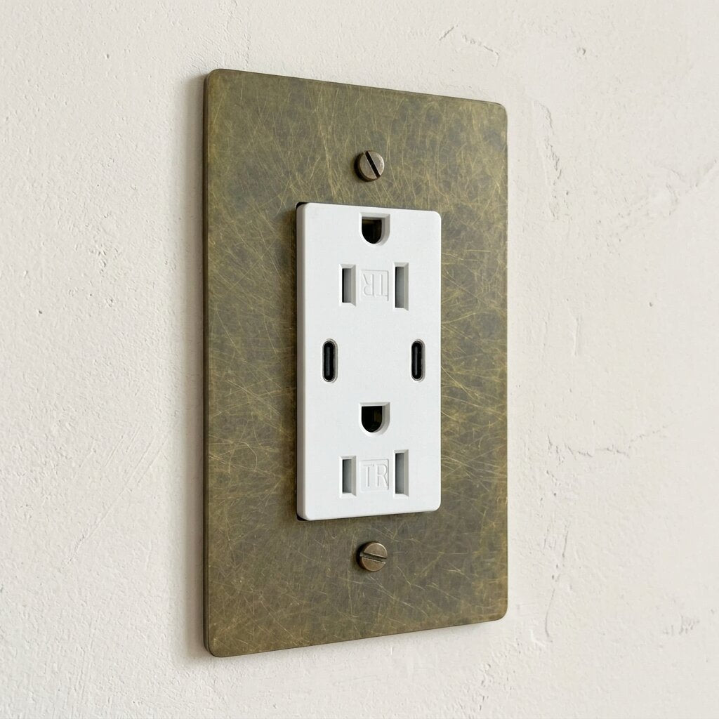 Brass GFCI Electrical Outlet — 15A/20A