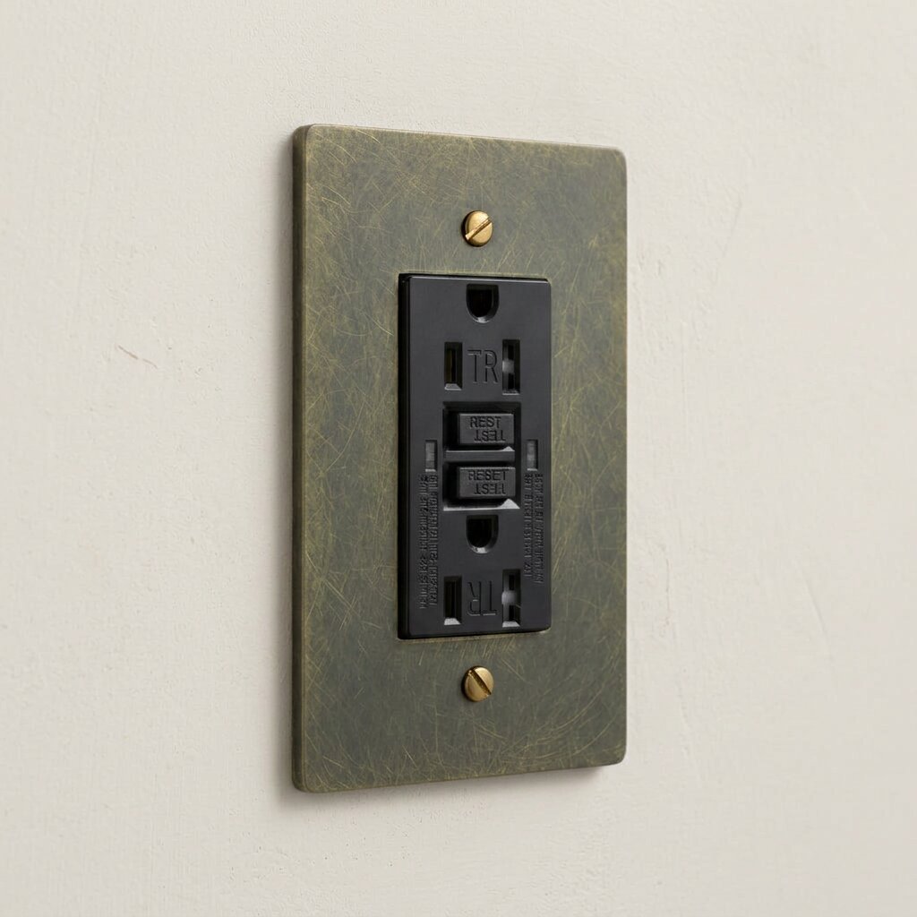 Brass GFCI Electrical Outlet — 15A/20A