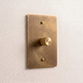 1-Gang Solid Brass Knurled Rotary Dimmer Light Switch
