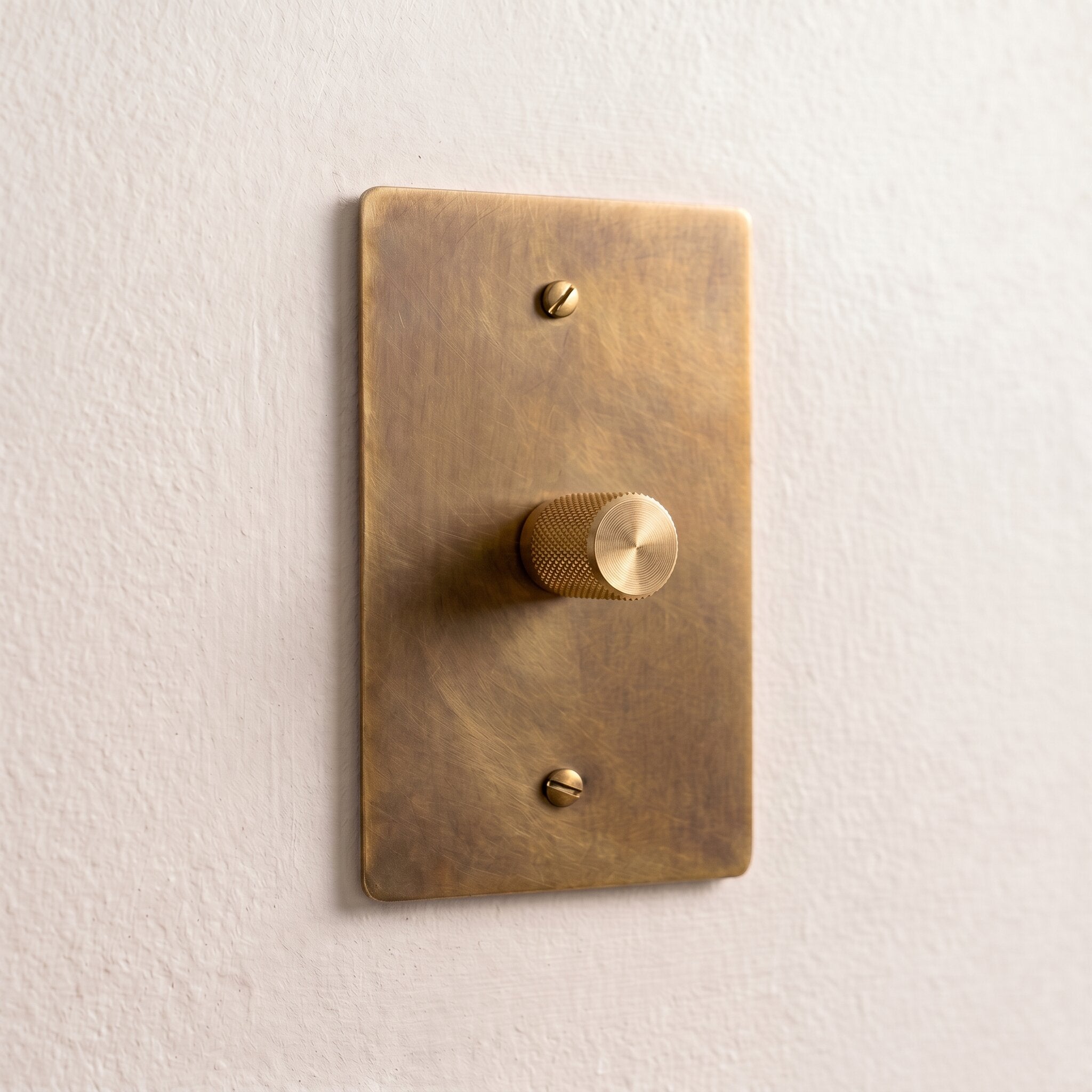 1-Gang Solid Brass Knurled Rotary Dimmer Light Switch