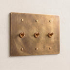 3-Gang Solid Brass Retro Toggle Light Switch