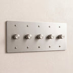 5-Gang Solid Brass Knurled Rotary Dimmer Light Switch